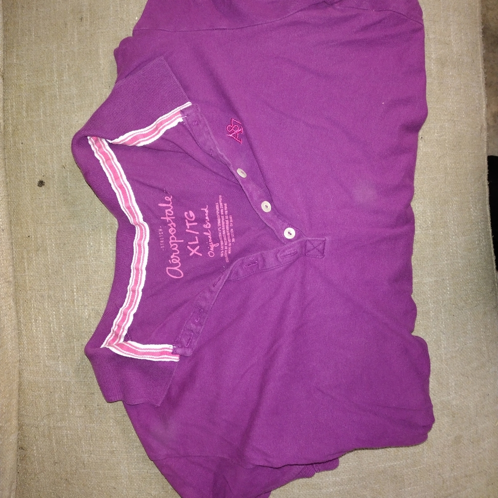 Aeropostale t-shirt quarter button up light purple Sz XL